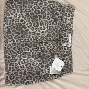 Altar'd State Leopard Print Mini Skirt - Gray and Black